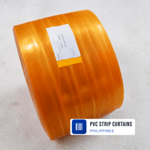 PVC Strip Curtain Yellow Ribbed Standard – 2mm Thick x 200mm Wide x 40 m Roll