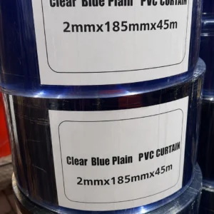 PVC Strip Curtain Clear Plain Standard – 2mm Thick x 185mm Wide x 45m Roll