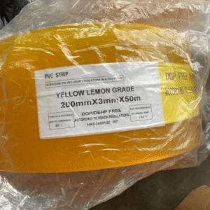 PVC Strip Curtain Yellow Plain Premium – 3mm Thick x 200mm Wide x 50m Roll