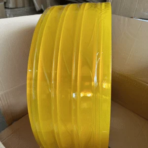 PVC Strip Curtain Yellow Ribbed Premium - 3mm Thick x 200mm Wide x 50m Roll
