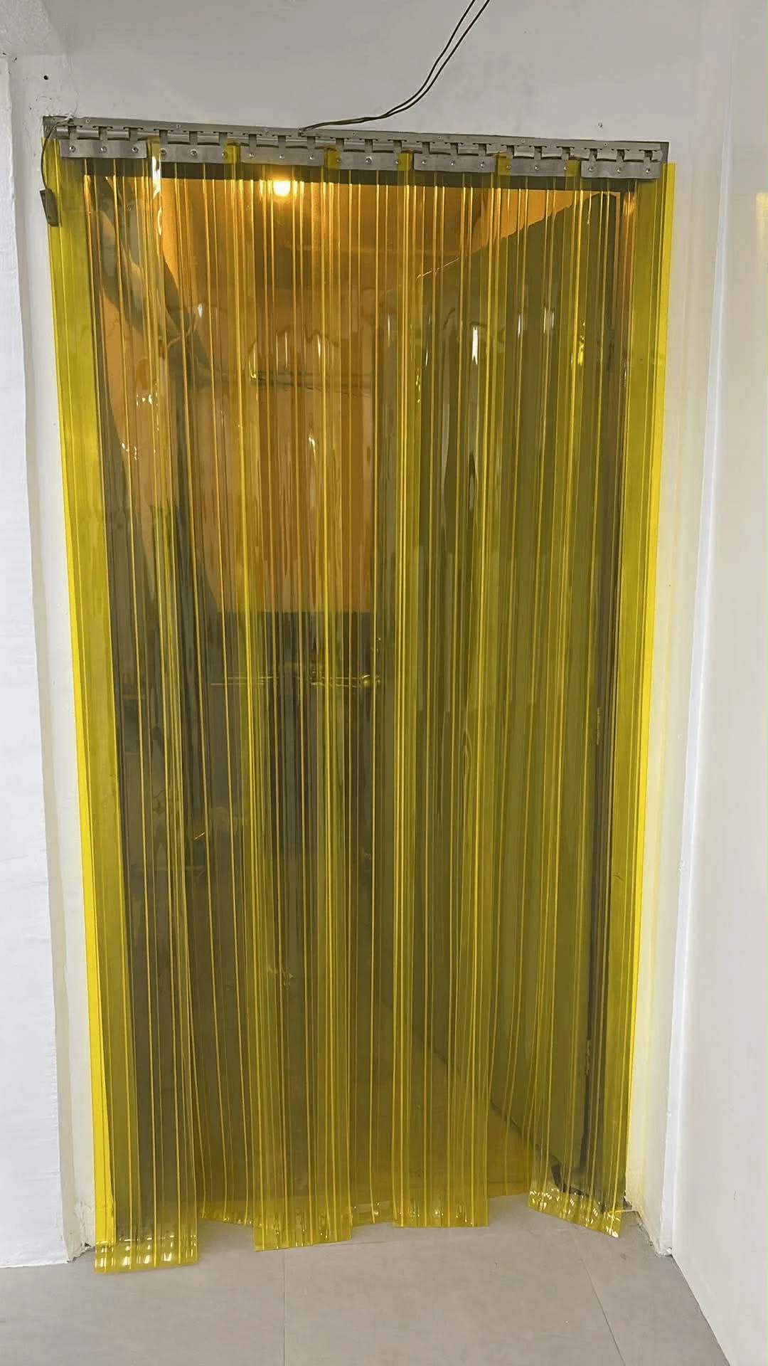 PVC Strip Curtain Yellow Ribbed Premium – 2mm Thick x 200mm Wide x 50m Roll - Image 4