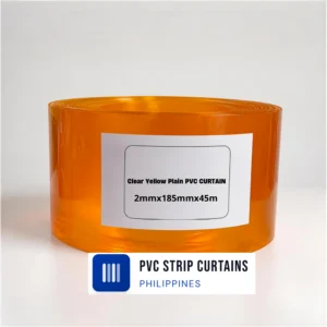 PVC Strip Curtain Yellow Plain Standard – 2mm Thick x 185mm Wide x 45m Roll