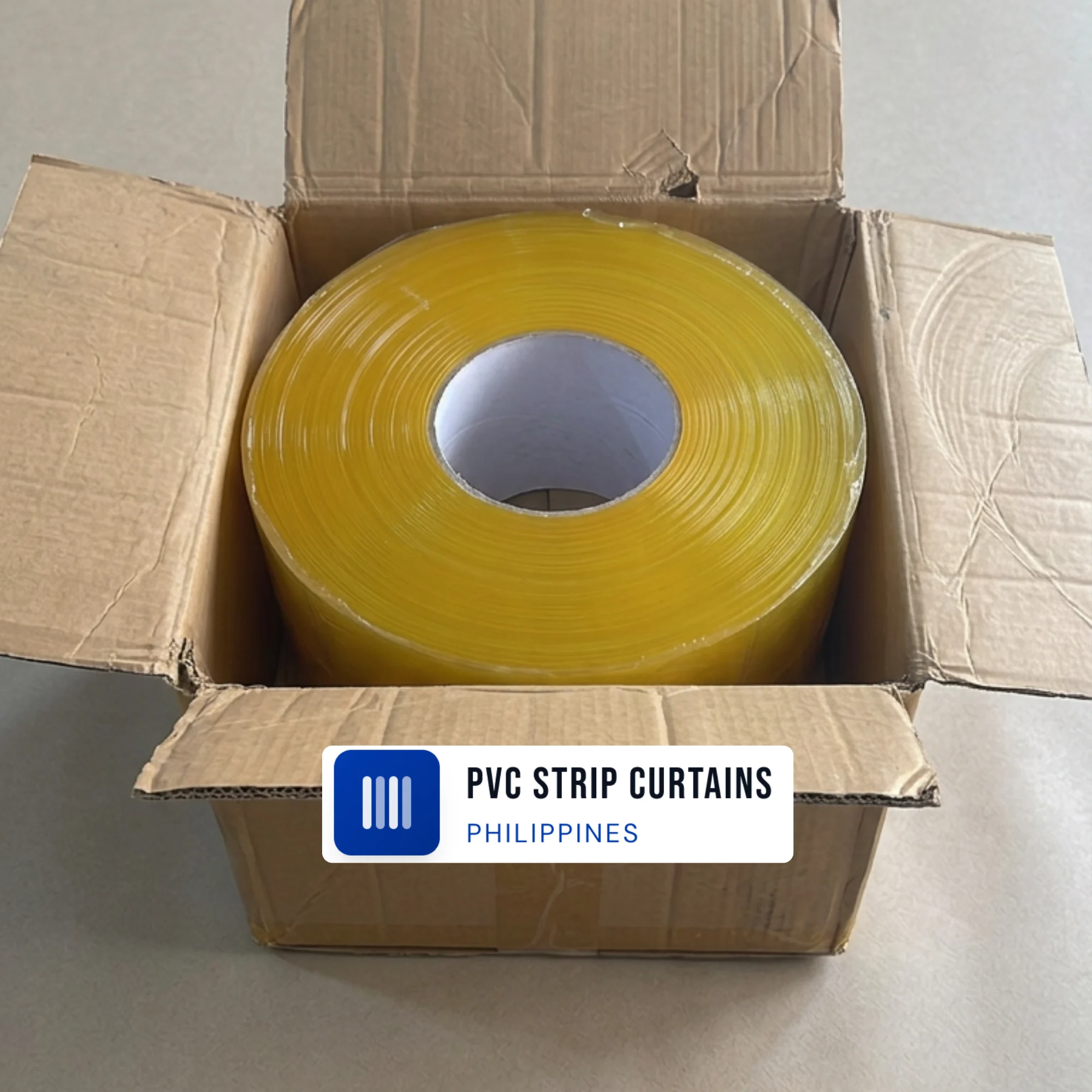 PVC Strip Curtain Yellow Plain Premium – 2mm Thick x 200mm Wide x 50 m Roll