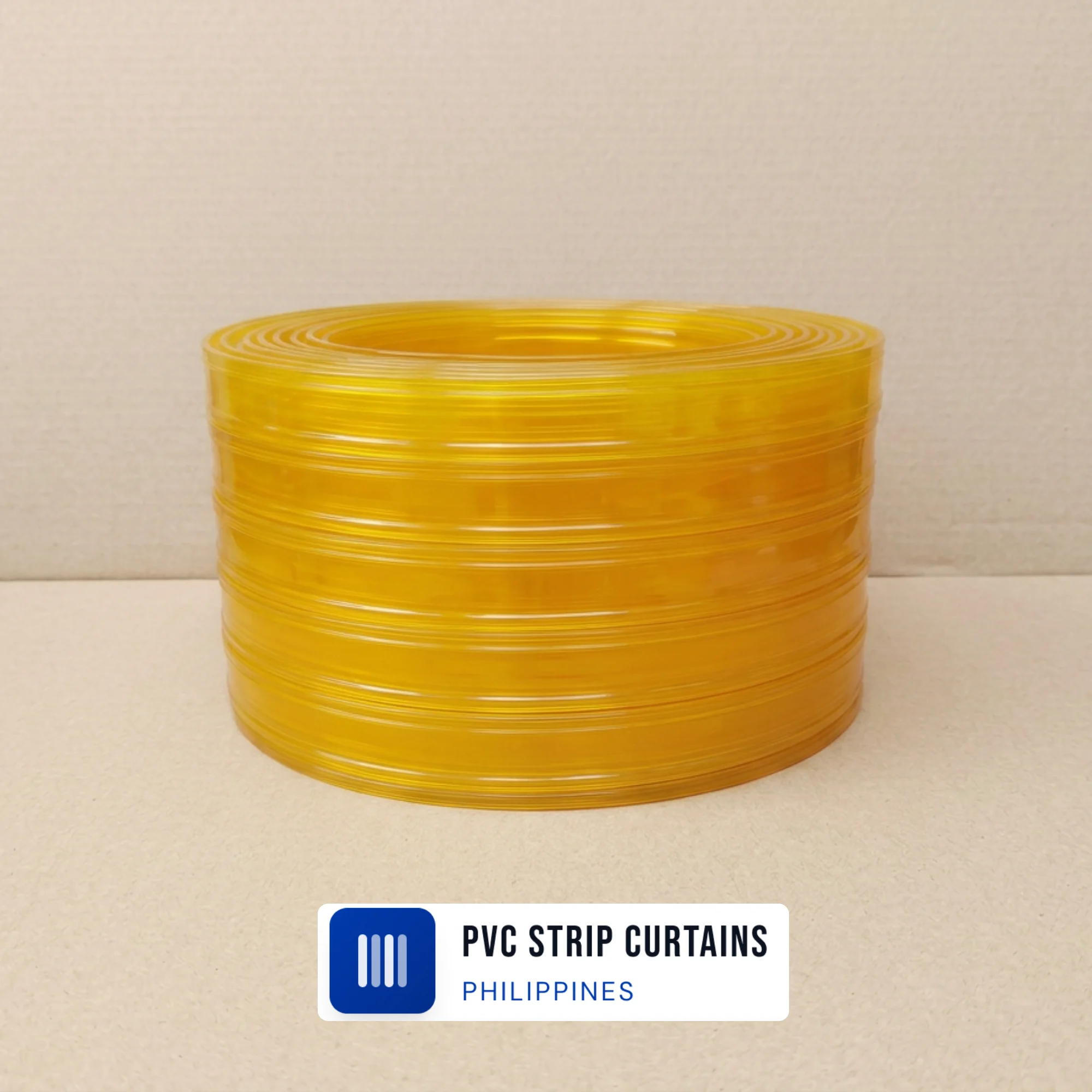 PVC Strip Curtain Yellow Ribbed Premium – 3mm Thick x 300mm Wide x 50 m Roll
